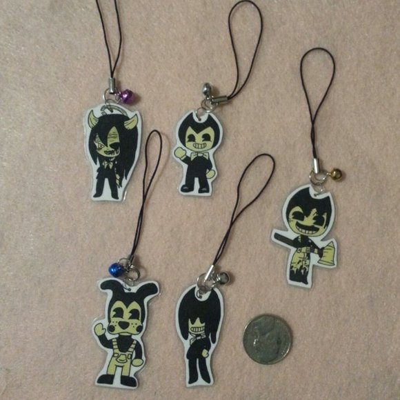 Handmade Bendy And The Ink Machine Laminate Charms Set Of 5 ! - Picture 1 of 1